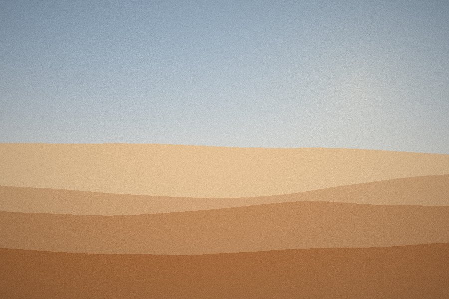 Soft golden dunes beneath a pale blue sky